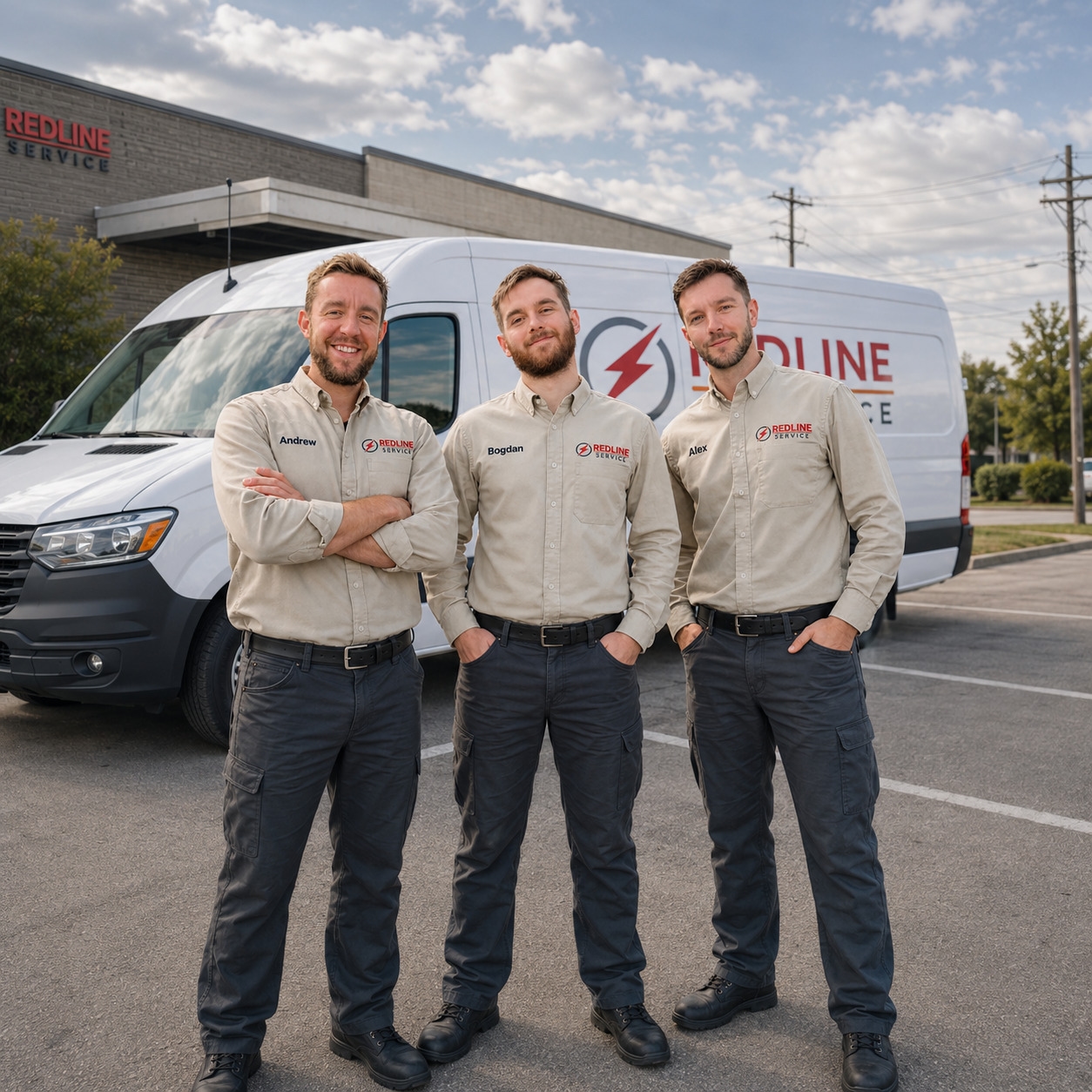 Professional appliance repair technician servicing equipment